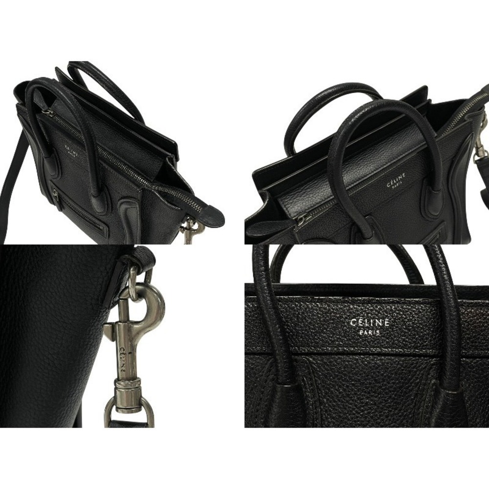 Celine Luggage Shopper handbag shoulder bag black leather - Picture 5 of 9